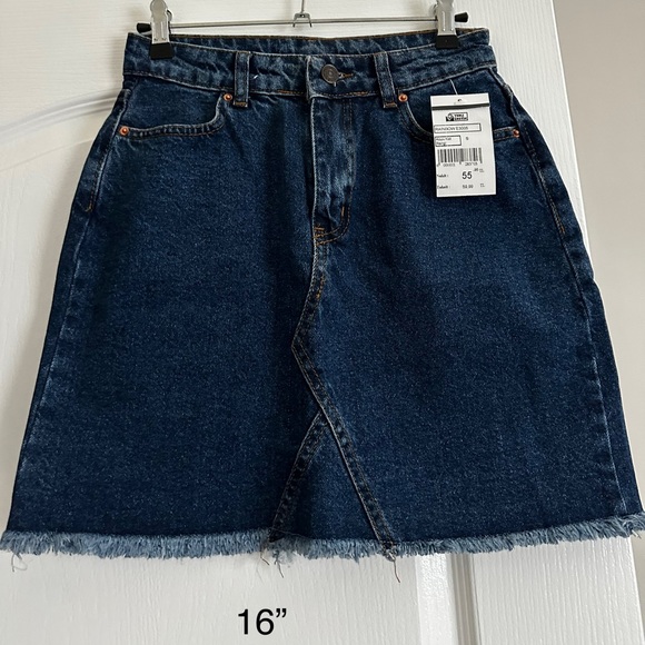 Dark Denim Mini Cotton Skirt - Picture 2 of 5